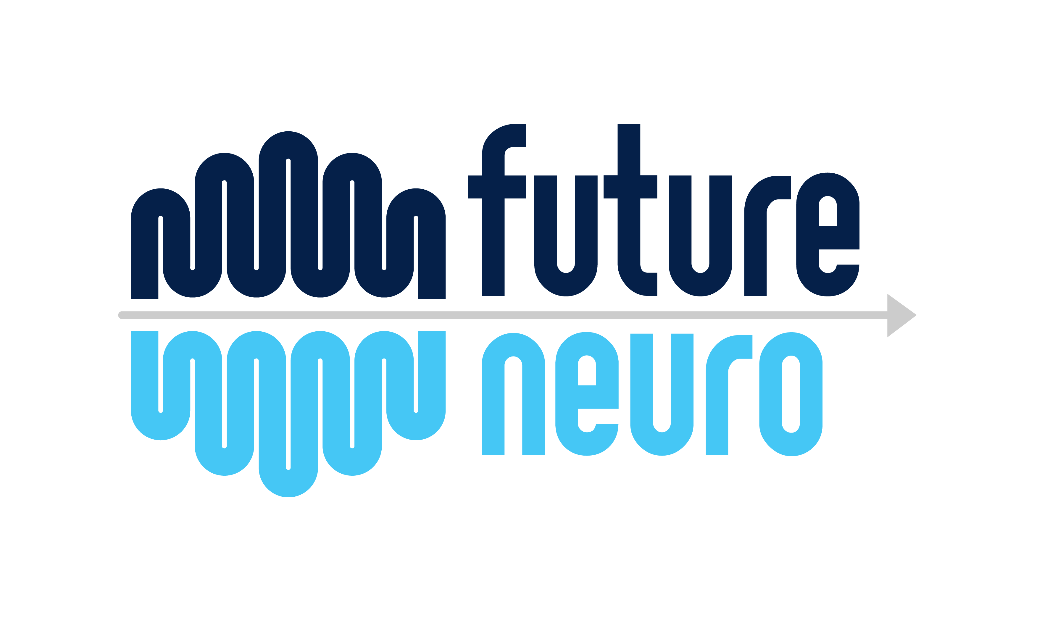 FutureNeuro Research Centre logo. Curved lines mimicing a brain with the text futureneuro and an arrow through the centre from left to right