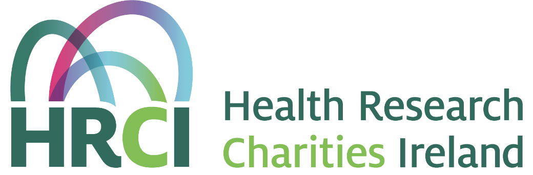 Health Research Charities Ireland logo. It reads HRCI in green text with lines connecting each letter. Then the text Health Research Charities Ireland